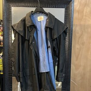 80’s Vintage Men's Black Trench Coat Size Large.